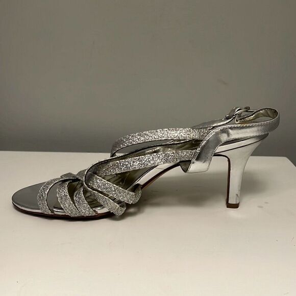 Alfani Alisa Silver Sparkly Strappy Heel Sandals Size 7.5M - Picture 8 of 12